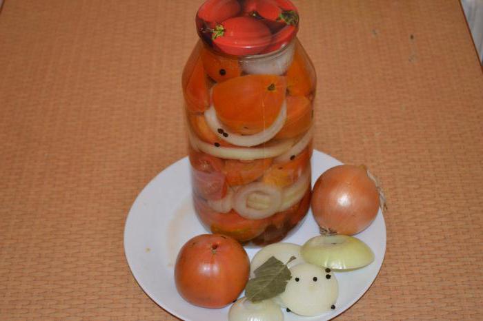 консервированные помидоры с луком рецепт