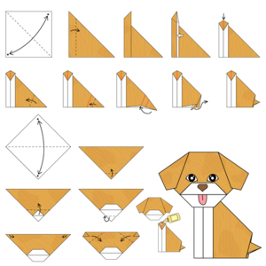 Как из бумаги сложить собаку