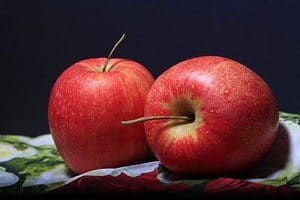 image of two red apples