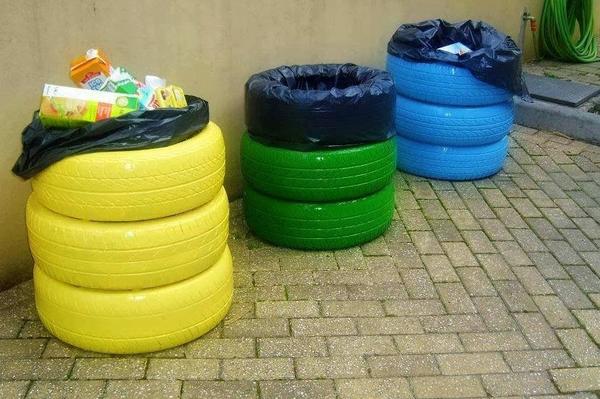 Мусорный бак из шин. Фото с сайта 2.bp.blogspot.com