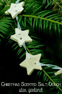 Create simple and beautiful decorations for the home with this Christmas scented salt dough recipe and star garland idea to use them.