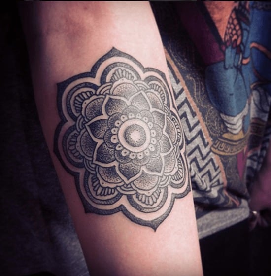 tribal lotus tattoo