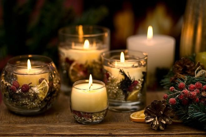 новогодние ароматические свечи