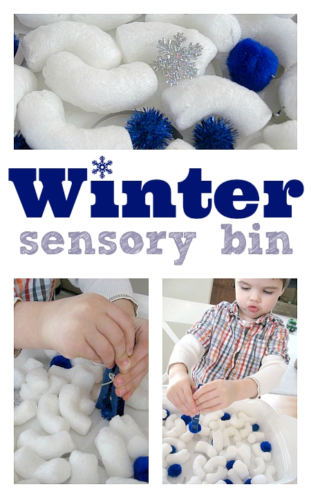 winter sensory bin for preschool