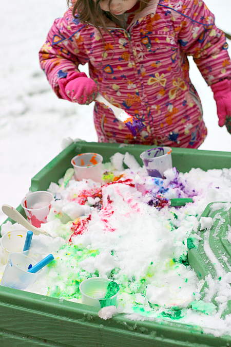 painting the snow winter activities for kids 